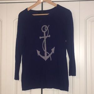 3/4 sleeve light anchor sweater